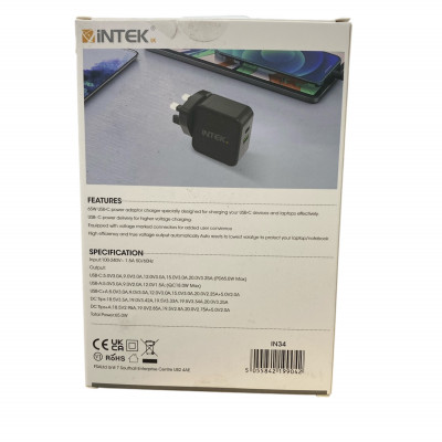 INTEK 65W UV  Universal Laptop Charger 12X Tips 